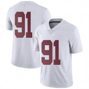 NCAA Men's Alabama Crimson Tide #91 Gavin Reeder Stitched College Nike Authentic No Name White Football Jersey ID17J76TL